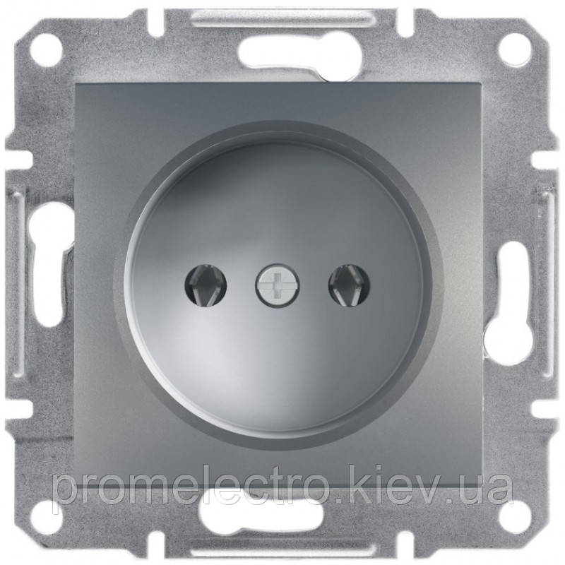 Розетка Schneider-Electric Asfora без заземлення сталь (EPH3000162)