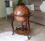 Глобус бар на підлогу "Континенти" на 3х ніжках з дерева коричневий, діаметр сфери 45 см, фото 7