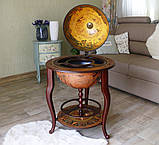 Глобус бар на підлогу "Континенти" на 3х ніжках з дерева коричневий, діаметр сфери 45 см, фото 2