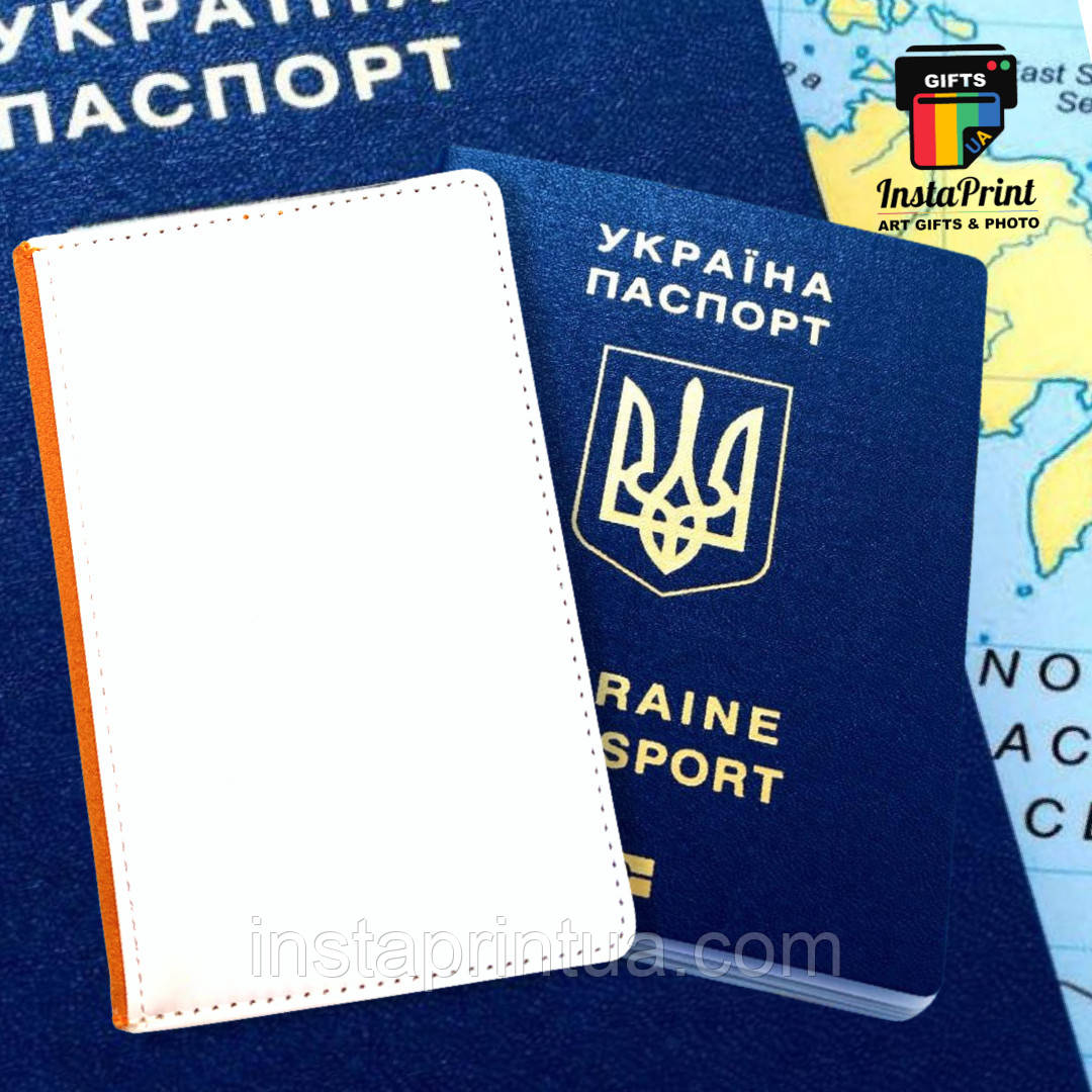 Обкладинка на паспорт помаранчева + друк. Друк на обкладинках, фото 1