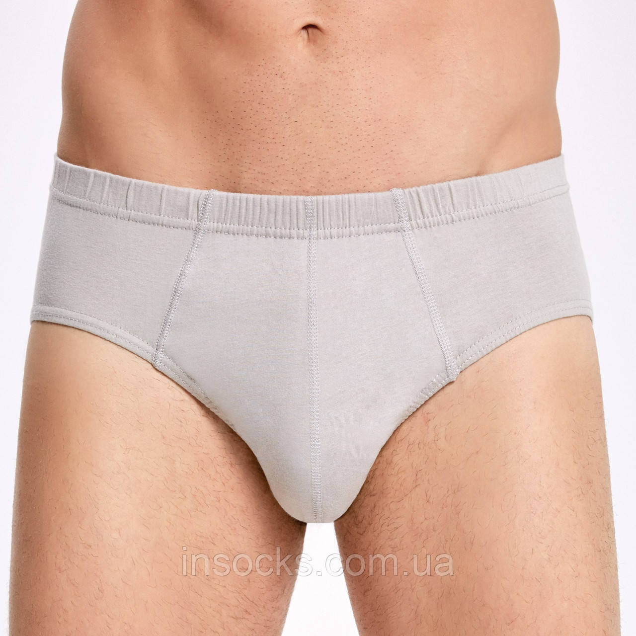 Труси чоловічі "iLKE" Slip, хб. Розмір: L. Колір: Світло-сірі. Туреччина. (1017-gr), фото 1