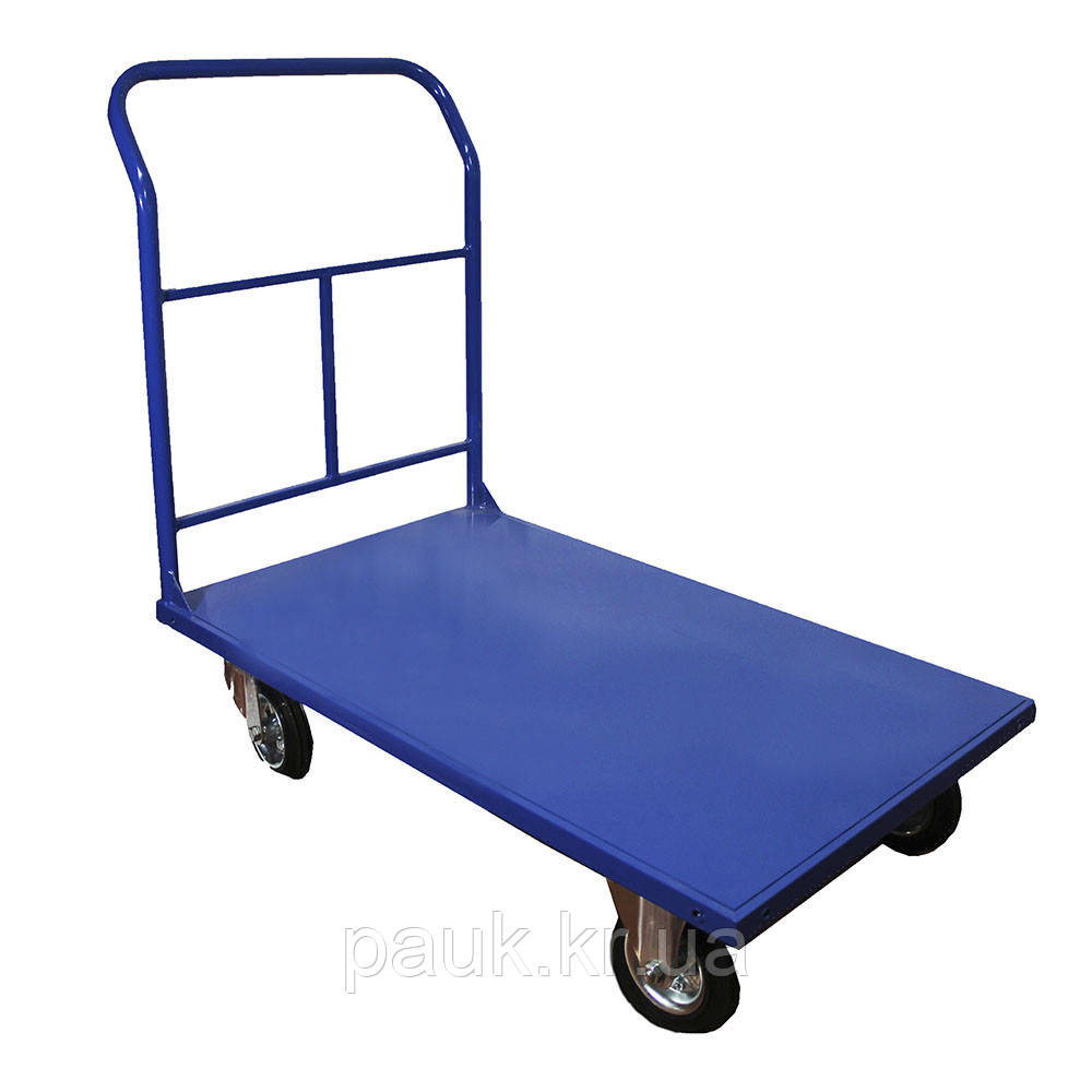 Візок з платформою 700Х1000 мм, ручний візок РПТ(З)-013-160 М, складський візок зварний, платформовий візок, візок для складу, фото 1