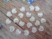 Пластиковый жемчужный декор "Сердечки", цвет белый, 10х10 мм, 20 шт