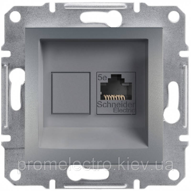 Розетка Schneider-Electric Asfora комп'ютерна RJ45 кат. 5е UTP сталь (EPH4300162)