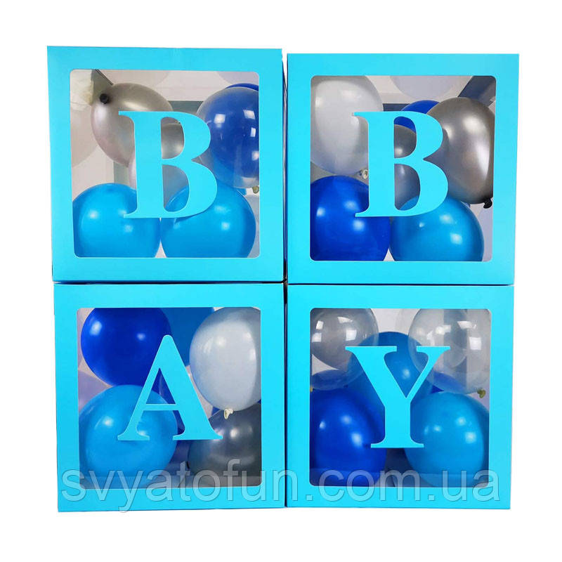 Напис для коробок Baby блакитна 10*10см