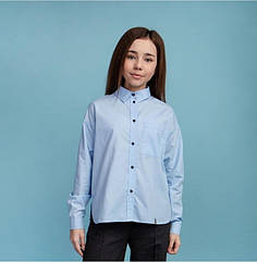 Блузка шкільна для дівчат Look тм BrilliAnt Розміри 134- 140, колір блакитний