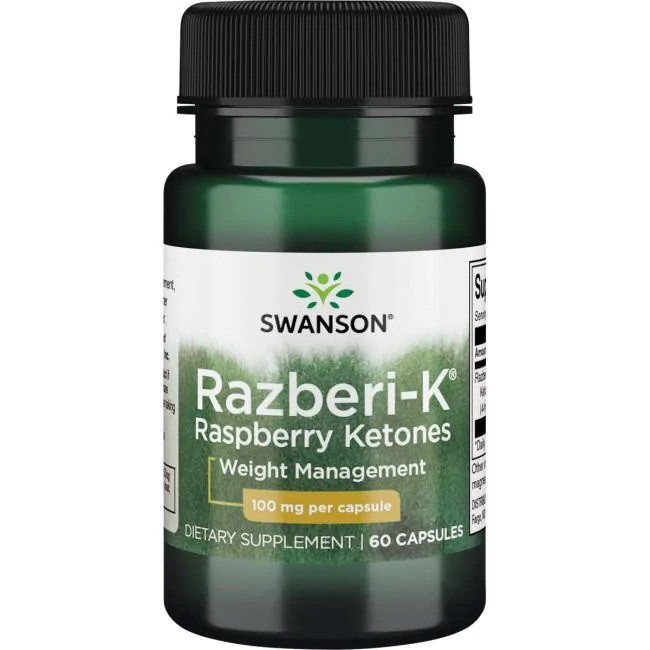 Swanson Razberi-K Raspberry Ketones кетони малини 100 мг, 60 капсул