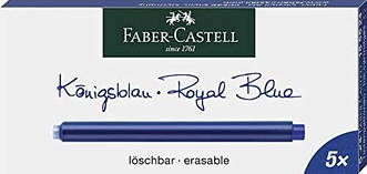 Картриджі чорнильні для перових ручок подовжені Faber-Castell Ink cartridges колір синій, 5 шт, 185524