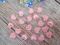 Пластиковый жемчужный декор "Сердечки", цвет розовый, 10х10 мм, 20 шт