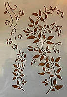 Трафарет многоразовый пластик 37.1 теснение штамп стены Узоры цветы для штукатурки скрапбукинга 210*290 мм А4