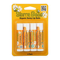 Sierra Bees, Органічні бальзами для губ, мед, 4 штуки в пакованні вагою 0,15 унції (4,25 г) кожна