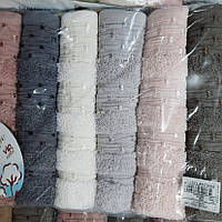 Набор махровых полотенец для лица и рук Cestepe VIP Cotton Hazan 50х90 см 6 шт. Разные цвета