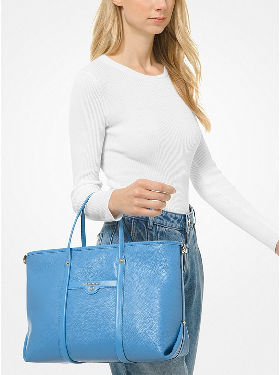 Сумка Michael Kors Beck Medium Pebbled Leather Tote Bag Sht Pacific (30H0GKNT2L0