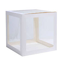 Коробка для декору прозора біла 30х30 см