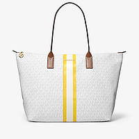 Сумка Michael Kors Large Logo Stripe Tote Bag Bright Wht (35T0GTFT3B)