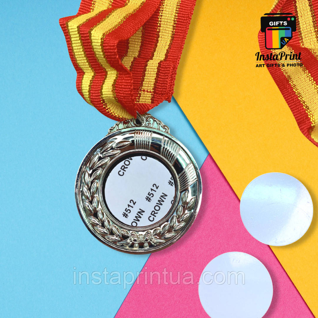 Медаль срібло двостороння + друк. Друк на медалях, фото 1