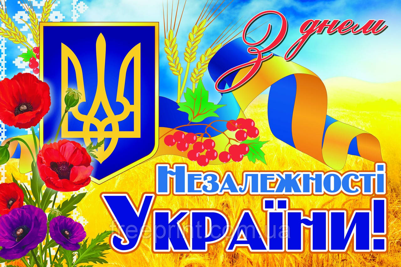 Банер на День Незалежності. Горизонтальний. Банери на державні свята