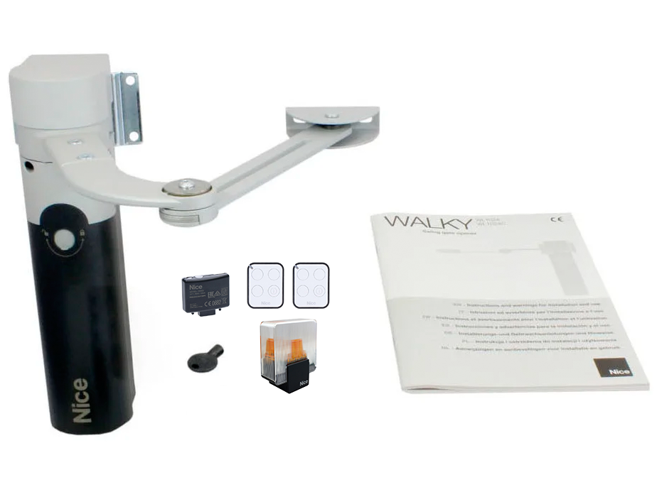 NICE WALKY 1024BD KCE — автоматика для розпашних воріт (стулка до 1.8 м) Сигнальна лампа, 2 шт.