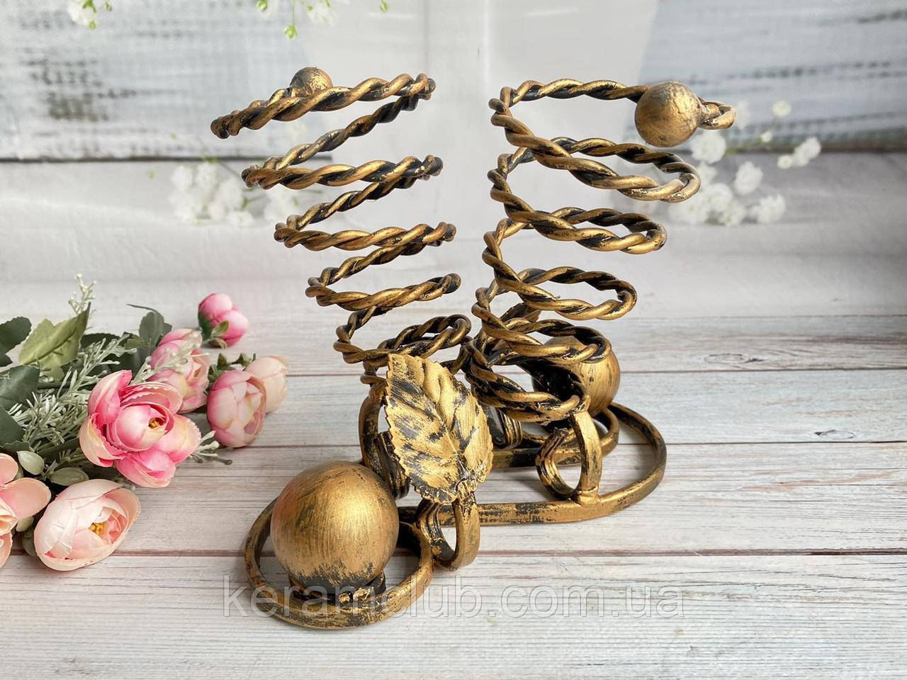 Підставка кована для вина на 2 пляшки КерамКлуб, фото 1