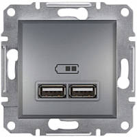 Розетка Schneider-Electric Asfora Plus USB сталь (EPH2700262)