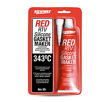 Герметик-прокладка силиконовый красный RUNWAY RW8500 85мл 145056