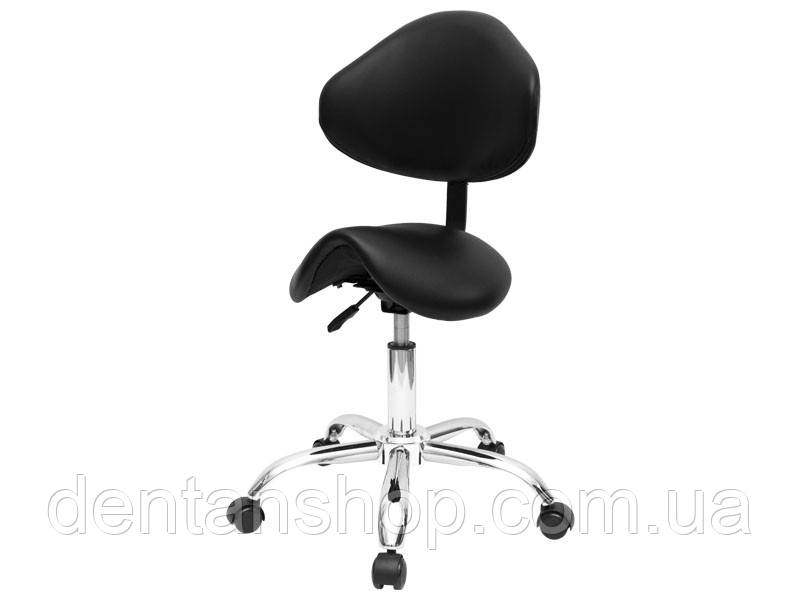 Стілець-сідло для майстра з 1-м регулюючим механізмом Чорний мод 854-А { H 42-56см }, фото 1