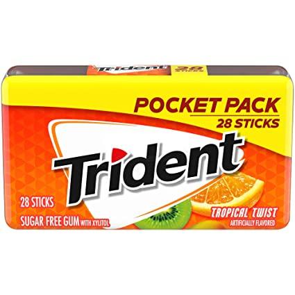 Жуйки Trident Tropical Twist Sugar Free Gum 28 Pieces