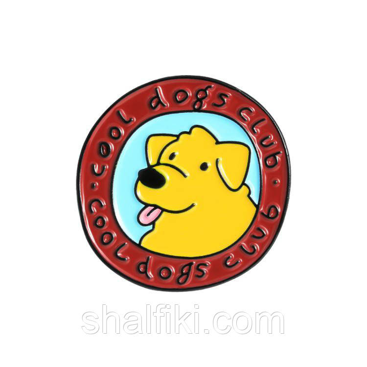 "Клуб крутих собак Cool dogs club" значок (пін) металевий, фото 1
