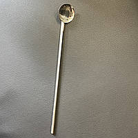 Металева трубочка з ложкою Металік