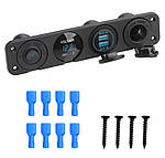 Універсальна автомобільна панель 4 в 1, вольтметр, 2 USB, гніздо 12 В, перемикач