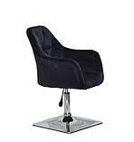 Крісло з підлокітниками перукаря Маріо MARIO 4 - CH - BASE чорний оксамит, фото 3