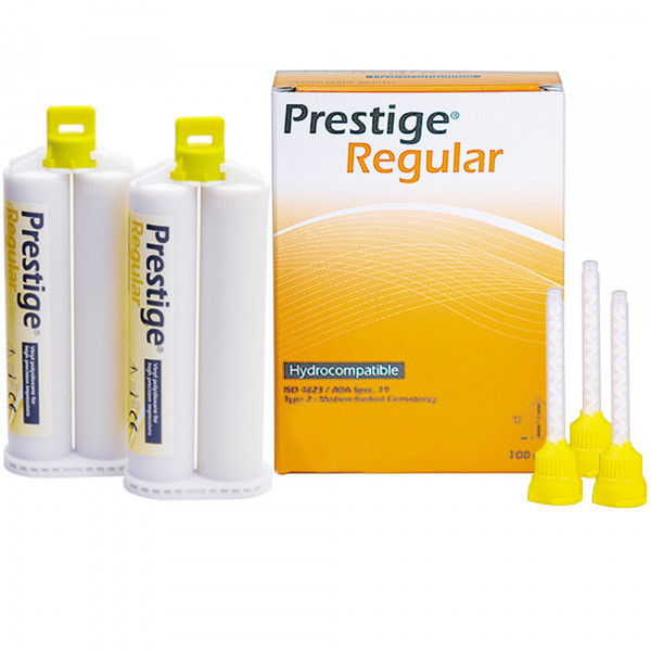 PRESTIGE Regular, 2х50 мл, 12 насадок, А-силіконова корегуюча маса (тип II).