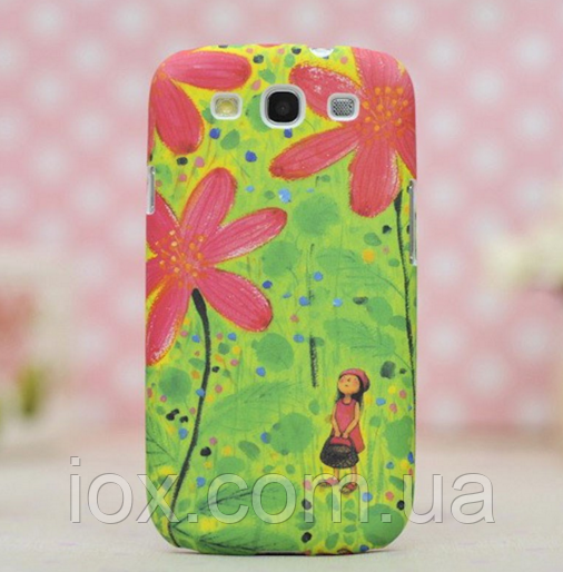 3D з квітами чохол для Samsung Galaxy S3 + плівка в подарунок