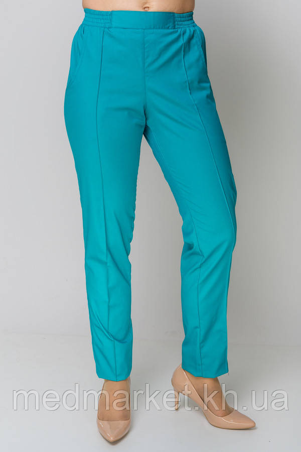 Штани медичні жіночі ELIT COTTON завужені. Кариби, фото 1