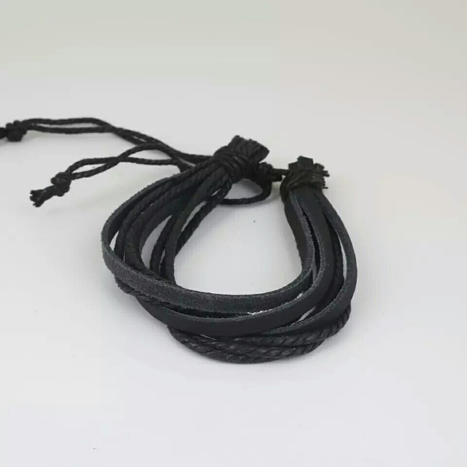 Браслет шкіряний Shaman. Чорний, фото 1