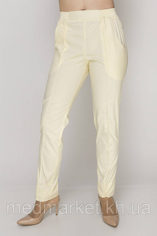 Штани завужені-стрейч медичні жіночі. Стрейчевий COTTONі. Шампань