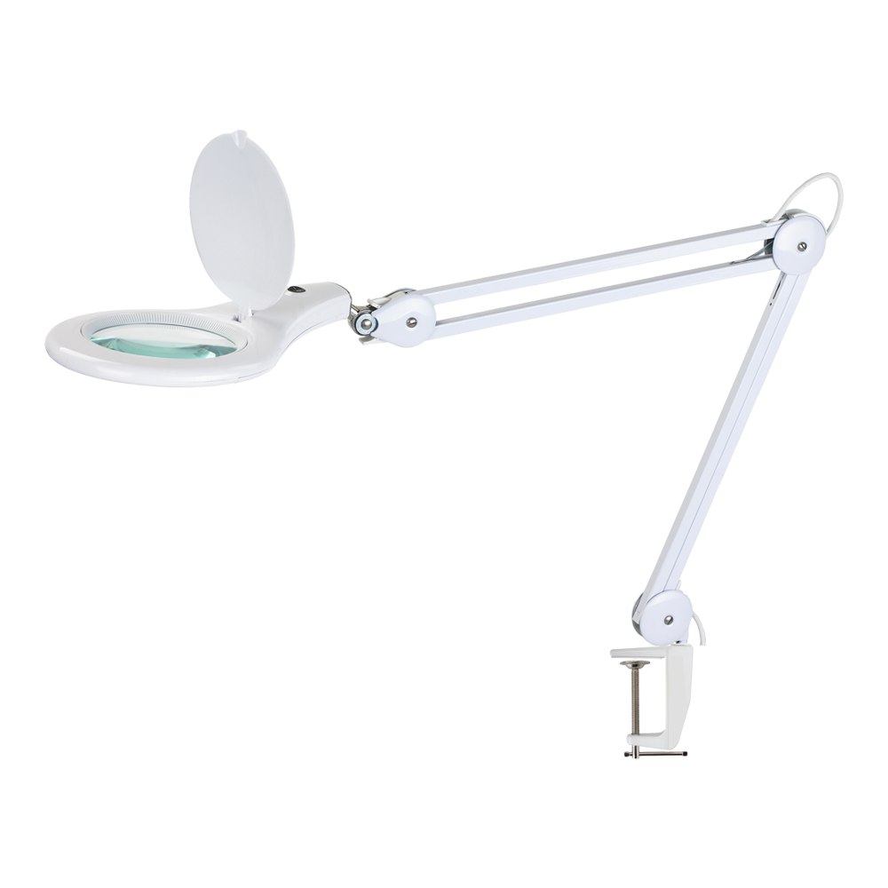 Лупа-лампа на струбцині Bourya 8066D2-4C, LAMP люмінесцентна T5 22W, 3X, Ø130мм, Bourya