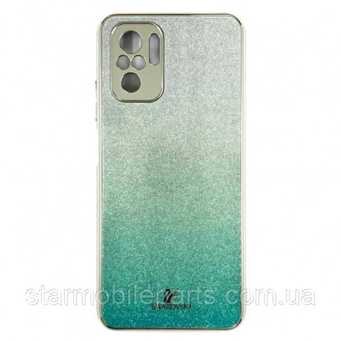 Чохол-накладка Swarovski Full Camera для Xiaomi Redmi Note 10s бірюзова, фото 1
