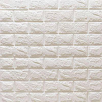 Матовые 3Д-панели Белый кирпич для декора стен мягкие самоклеющиеся панели 700x770x7 мм (1-7мм-М)