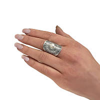 Серебряное кольцо Индия с Натуральным Белым Речным Жемчугом DARIY 302к