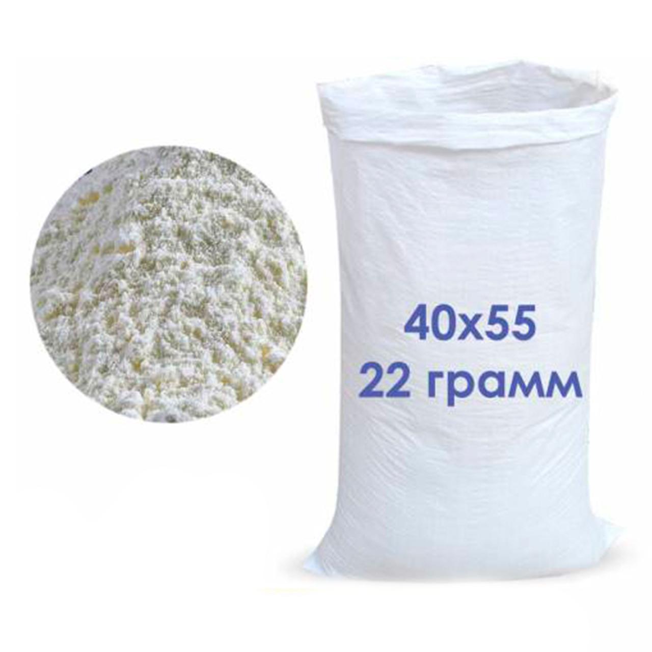 Мішок поліпропіленовий білий 40x55 см вага 22 г 10 кг, фото 1