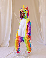 Пижама кигуруми Единорога Радужный мягкая для детей девочек женская kigurumi разноцветный (2001)