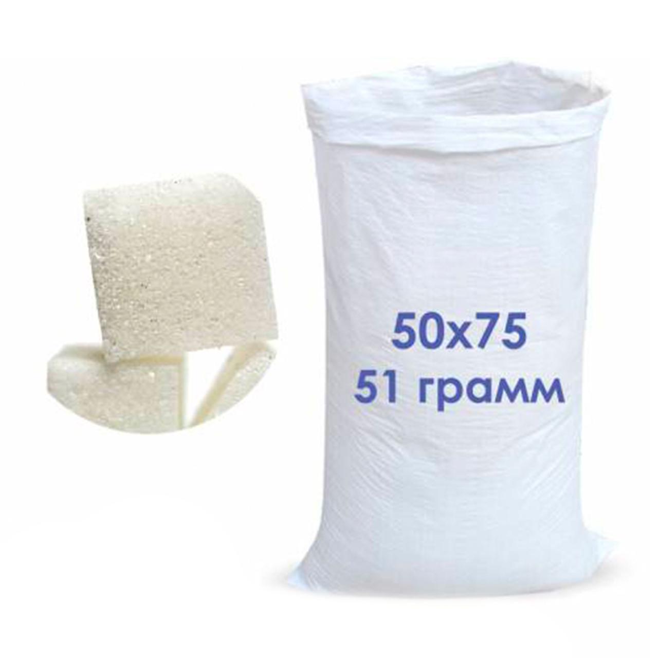 Мішок поліпропіленовий білий 50x75 см вага 51 г 25 кг, фото 1