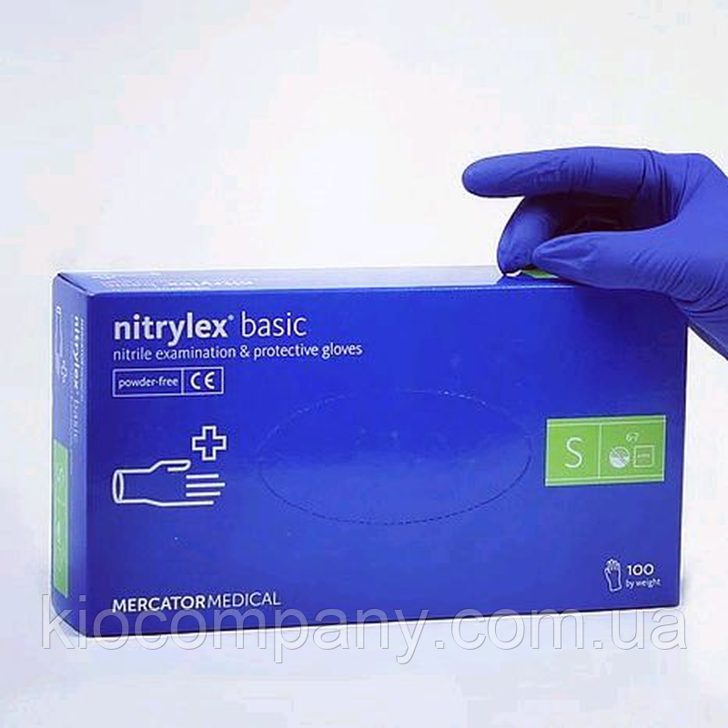 Нитриловые Перчатки медицинские неопудренные, Netrylex Basic размер S. 50 пар\100 шт. - фото 1 - id-p1398251878