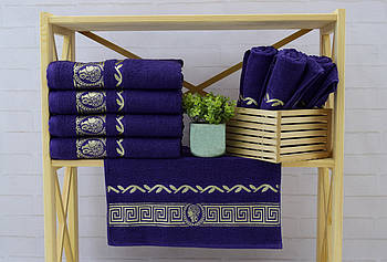 Рушник махровий банний Parisa Home "Греція" (синій) 70х140см.