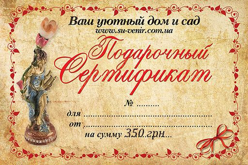 Подарунковий сертифікат на 350 грн.