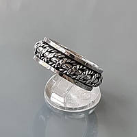 Кольцо спиннер серебряное вращающееся канат 18.5 унисекс