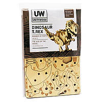 Дерев'яний дитячий конструктор Динозавр Тірекс Unitywood, 49 деталей, 13,5 * 9 * 4,5 см (UW-003), фото 7