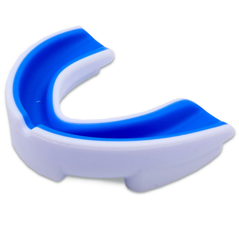 Капа боксерська одночелюстная Zelart BO-4507 білий-синій, фото 1