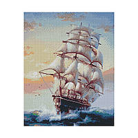 Алмазна мозаїка Strateg «Вітрильник на світанку», 40х50 см «Strateg» (FT30027)